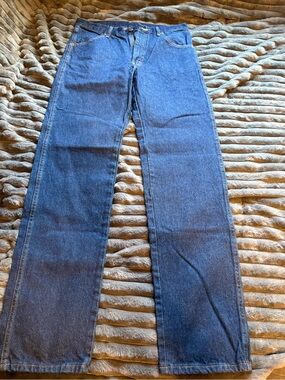 Rustler Men's Straight Jeans in Dark Blue Denim